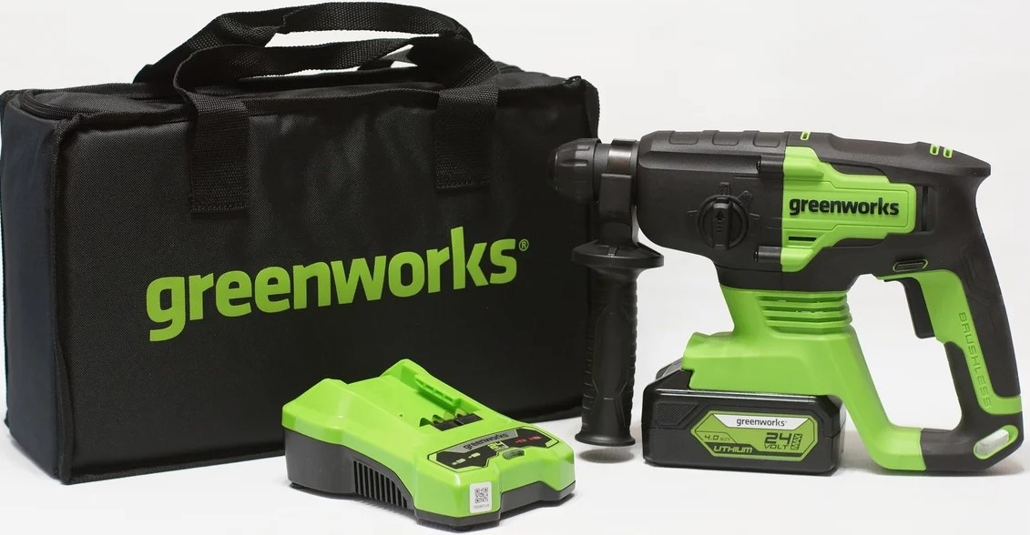 cordless-rotary-hammer-greenworks-gd24sds2k4-front-angle