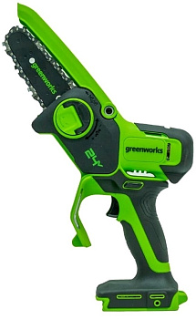 Аккумуляторная цепная мини-пила безщеточная GREENWORKS GD24CSMNX