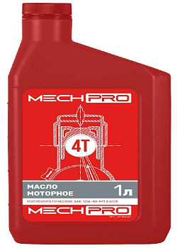 Масло 4-х тактное полусинтетика SAE 10W-40 MECHPRO 1л класс API SJ/CF