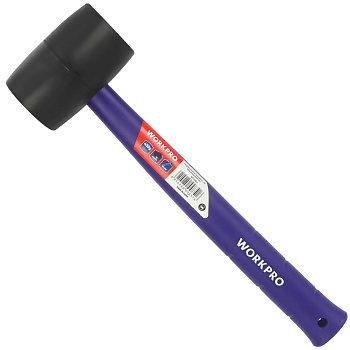 Киянка резиновая черная 450гр WORKPRO с пластиковой рукояткой WP241041