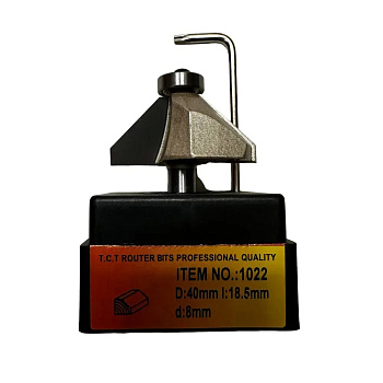 Фреза кромочная конусная D40 d40x18,5мм хв.8мм (1022) Globus