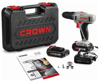 Шуруповерт аккумуляторный CROWN CT21055L BMC 2х1,5 Ач
