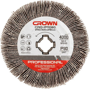 Щетка абразивная CROWN СAQ-P11080