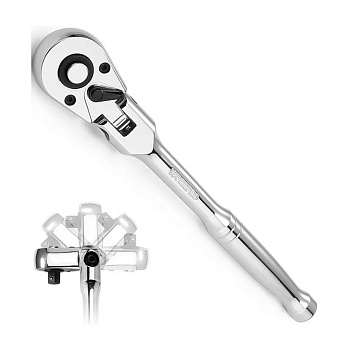 Трещотка 1/4" удлиненная с поворотной головкой WORKPRO WP271027