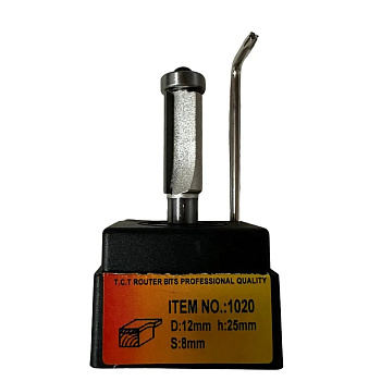 Фреза кромочная прямая d12x25мм хв.8мм (1020) Globus