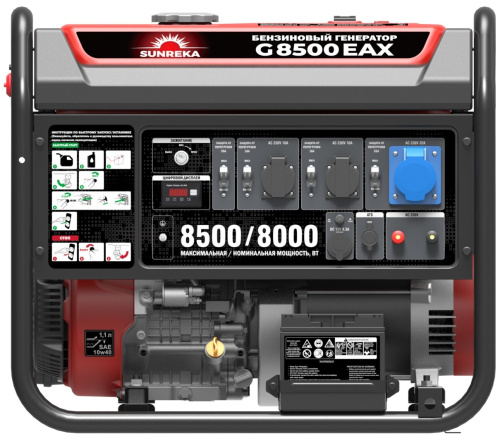 gasoline-generator-sunreka-g8500eax-control-panel-front-view